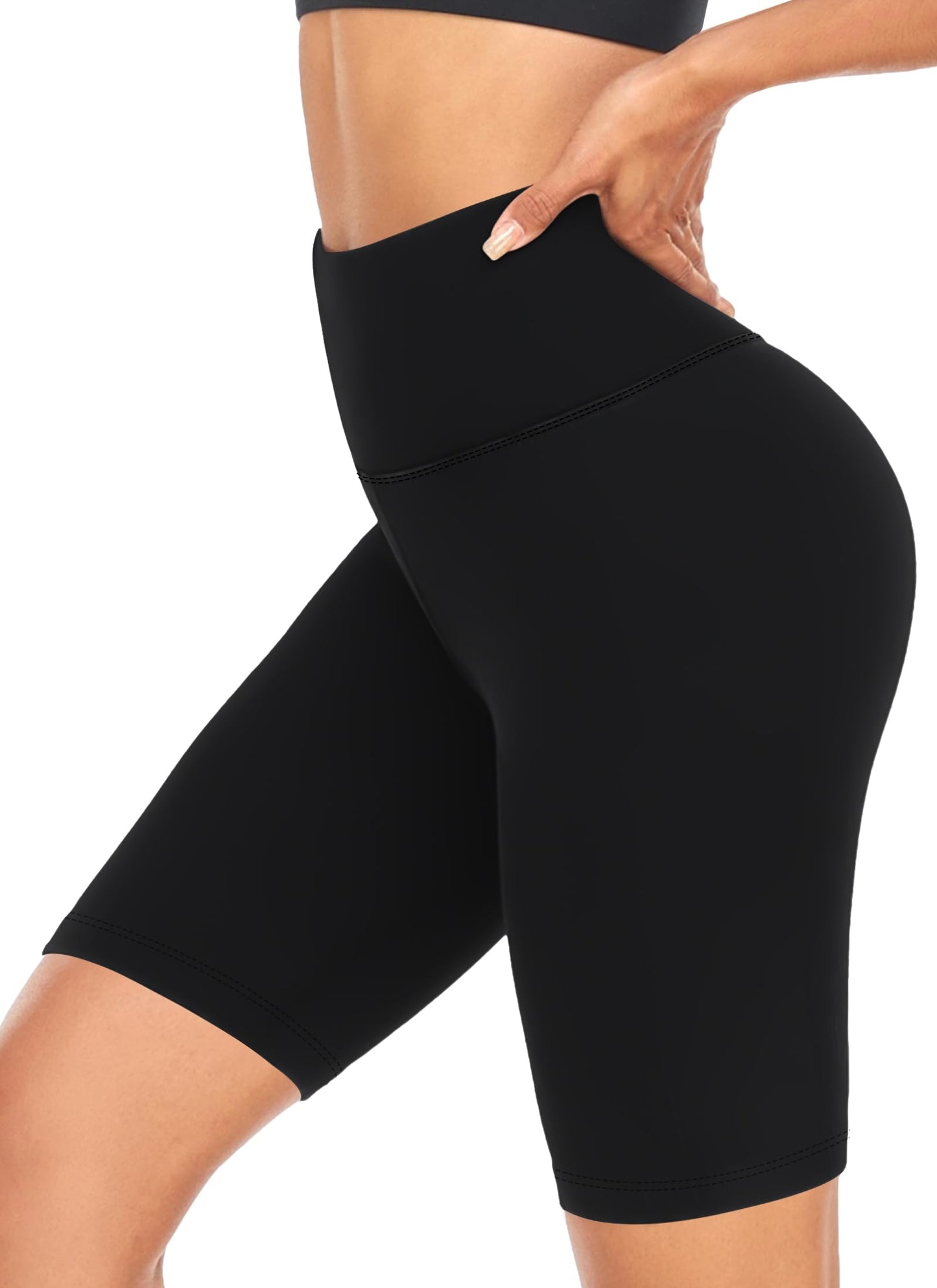 FULLSOFT 8" High Waisted Biker Shorts for Women-Tummy Control Athletic Workout Running Yoga Gym Dance Shorts