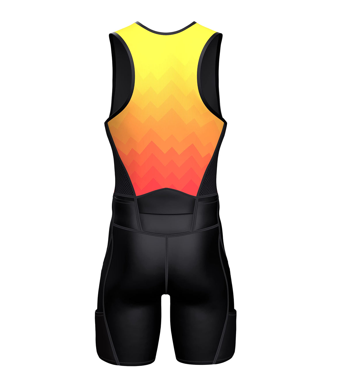 Sparx Men's Premium Triathlon Suit – Padded, Quick-Dry, Compression Fit, Lightweight Tri Suit for Swim, Bike, Run Race & Training (Orange Blend, S)