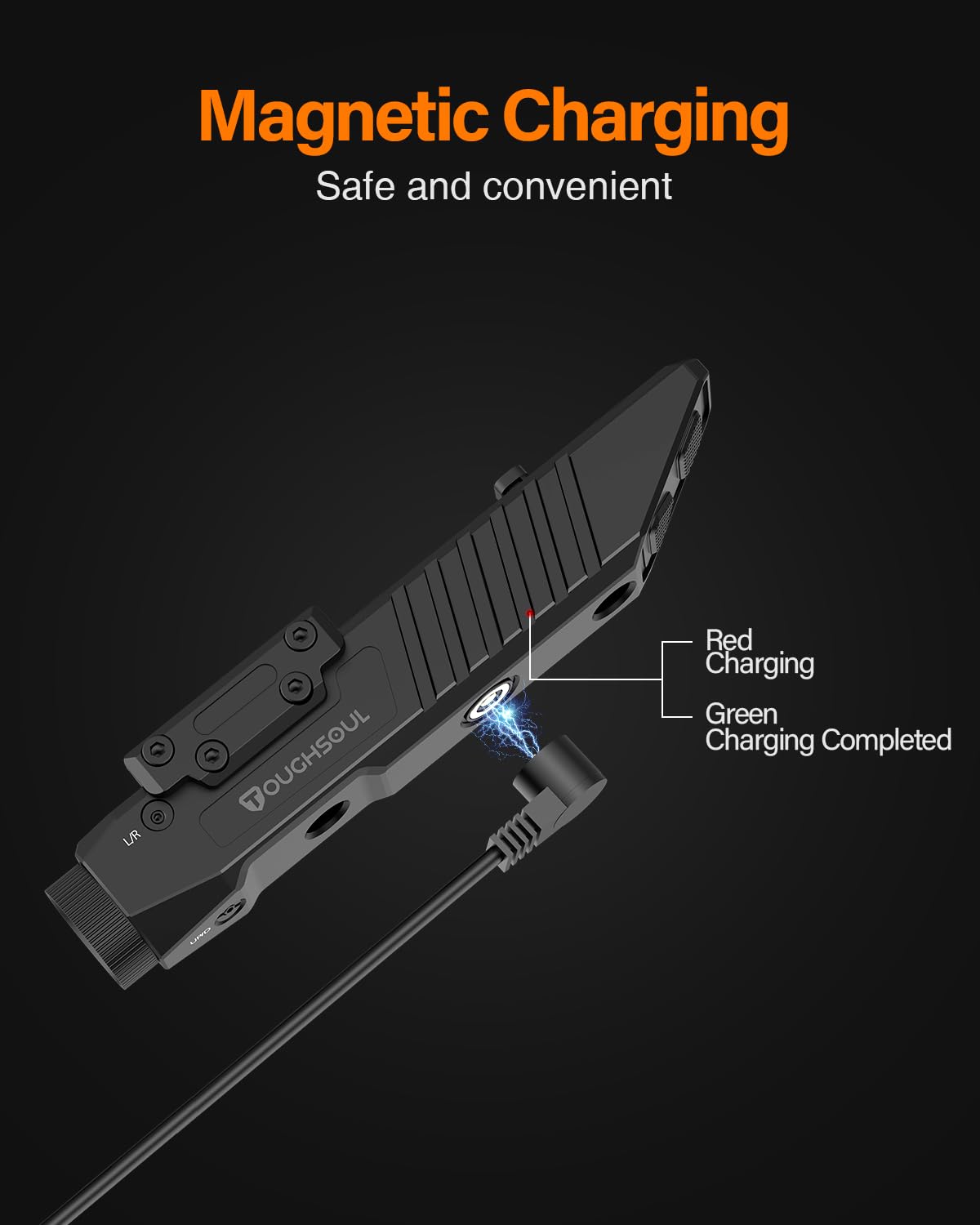 TOUGHSOUL Mlok Picatinny Tactical Flashlight with Blue Laser Sight Combo