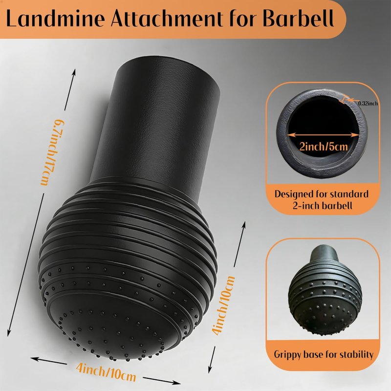 SerniaXin Landmine Attachment for Barbell, 360° Rotation for Row, Split Squat, Press in Home Gym, Natural Rubber 2" Olympic Bar Fit (1)