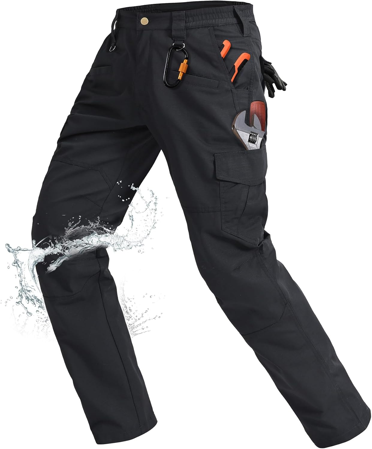 Rapoo Tactical Cargo Pants for Men - Water Resistant EDC Hiking Pants with 9 Pockets | Military Style