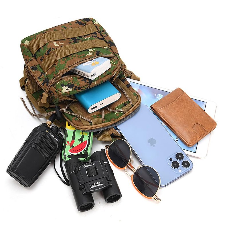 Viriber Tactical Backpack, Waterproof Military Cross-body Molle Sling Shoulder Backpack Chest Bag for Outdoor Every Day Carry Camouflage B