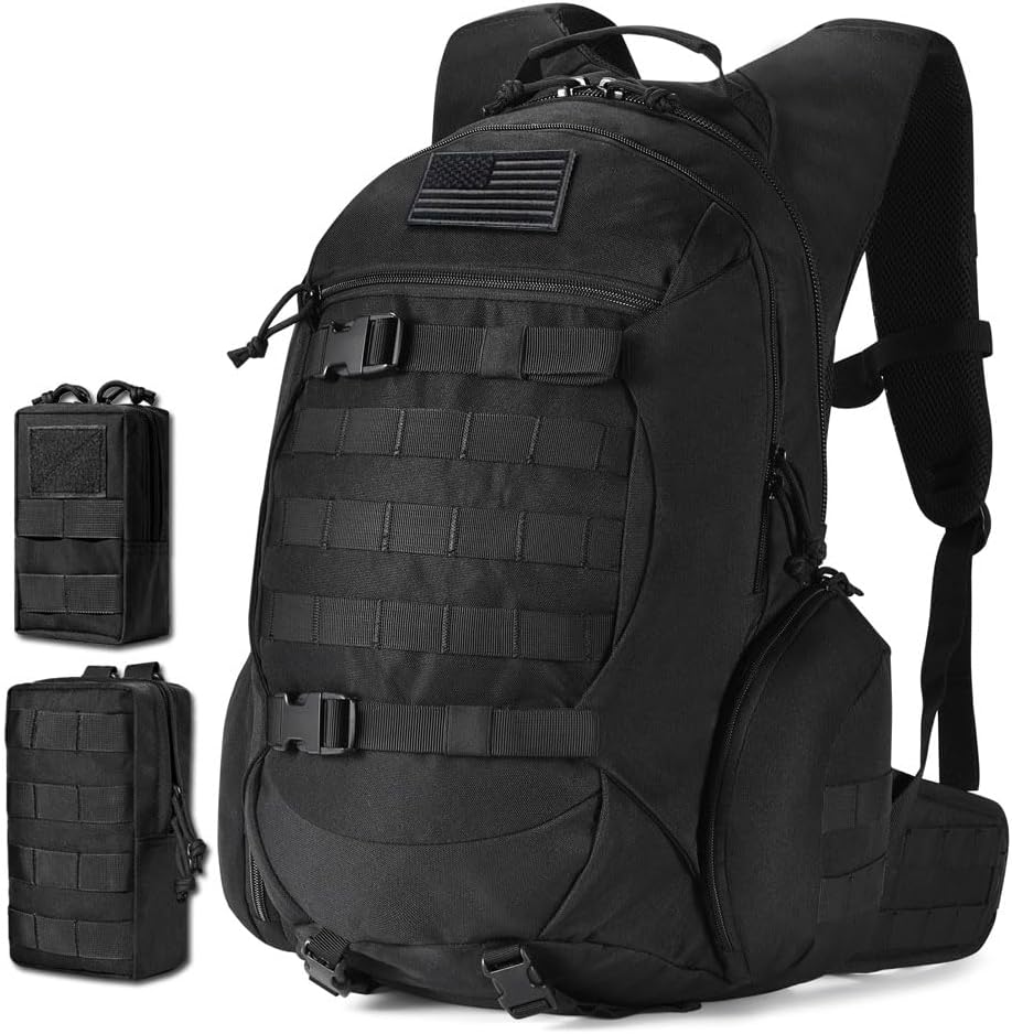 Tactical Motorcycle Backpack - 35L Military-Grade Design | Black Color