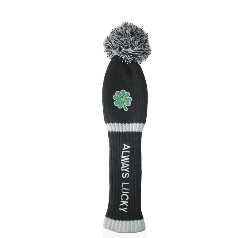 LOXASUM Golf Club Head Covers Driver Wood Set 1 3 5 Funny Knitted St. Patricks Day Gift Original Clover Embroidered Always Lucky 460cc POM POM (#1 Driver)