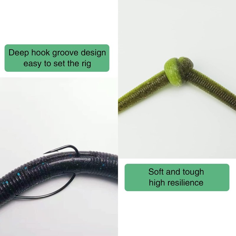 Senko Wacky Worms - Soft Plastic Fishing Lures for Bass | 30pcs, 4-5 Inch Rubber Worms