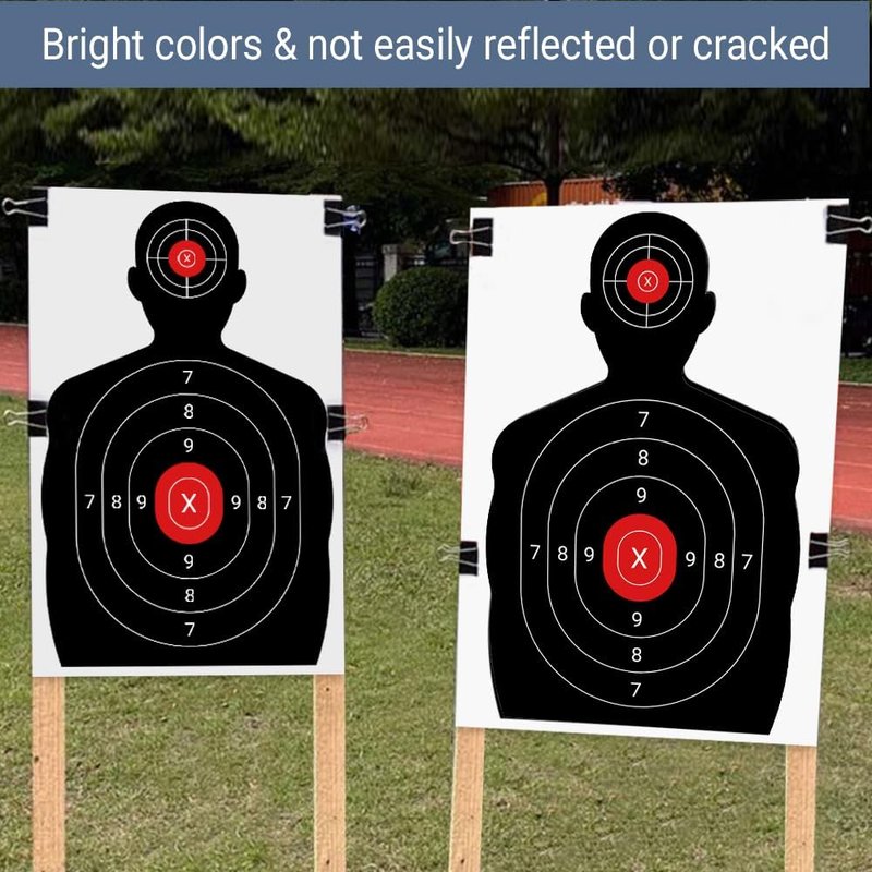 Silhouette Shooting Targets - 100 Pack 14x22 Inch Paper Targets for Gun & Archery Practice | Range Training