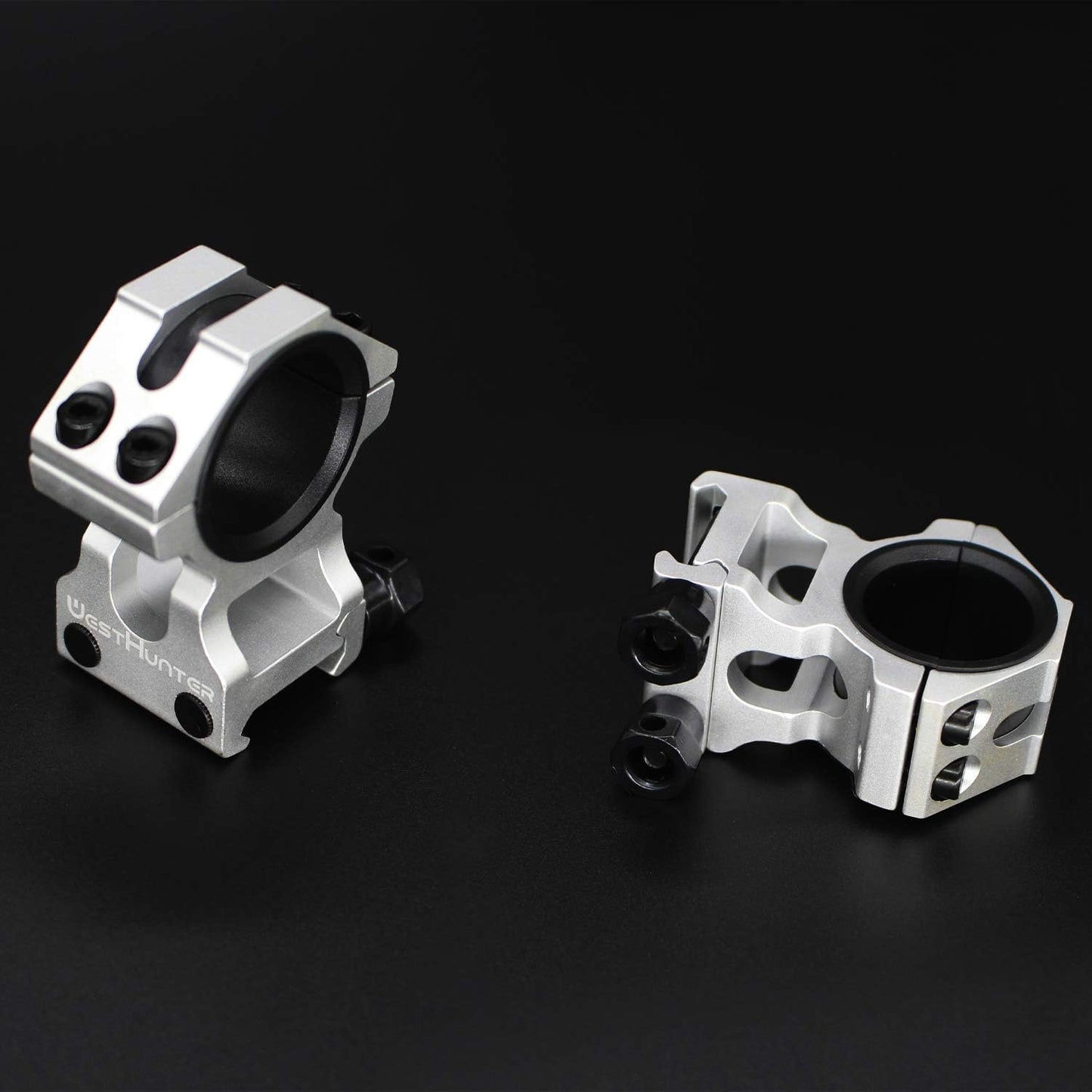 WestHunter Optics Picatinny Scope Rings - 1 Inch & 30 mm Tactical Precision Mount | 36 mm Center Height, Silver