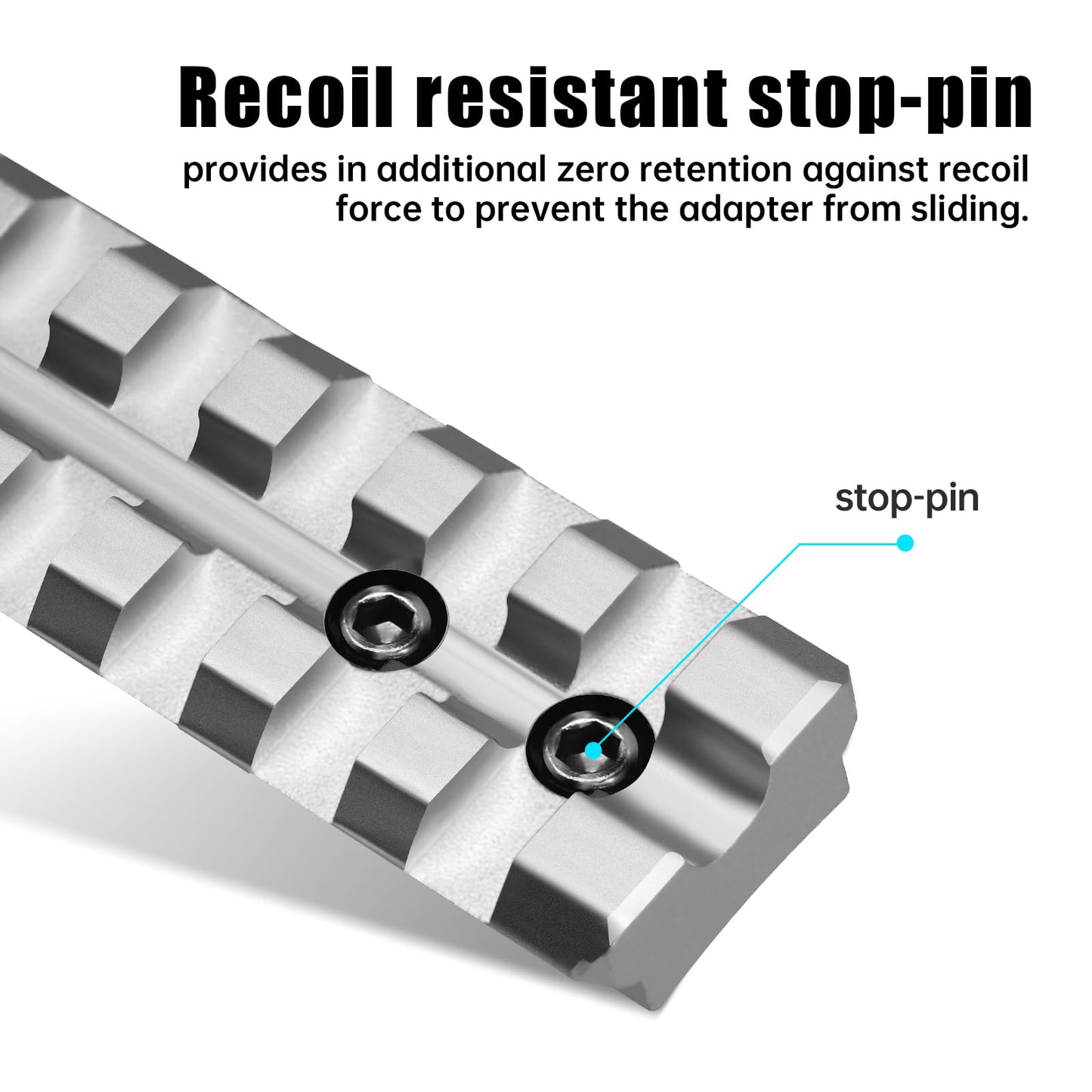 Bontok Picatinny Rail Mount for 10/22 Scope Mounts with 11 Slots for Red Dots Mounting, Scopes, Magnifiers-Sliver