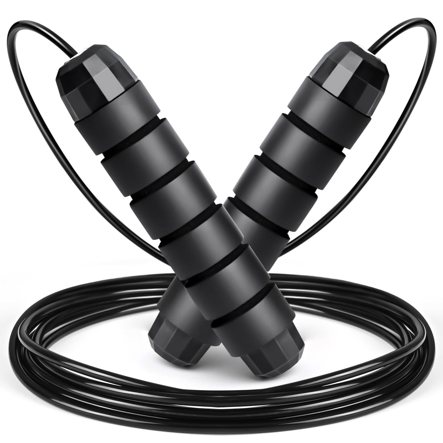 BLEUM CADE Adjustable Jump Rope, Skipping Rope with Ball Bearings, with Foam Handles for Fitness, Home Exercise & Slim Body, for Kids, Men, and Women