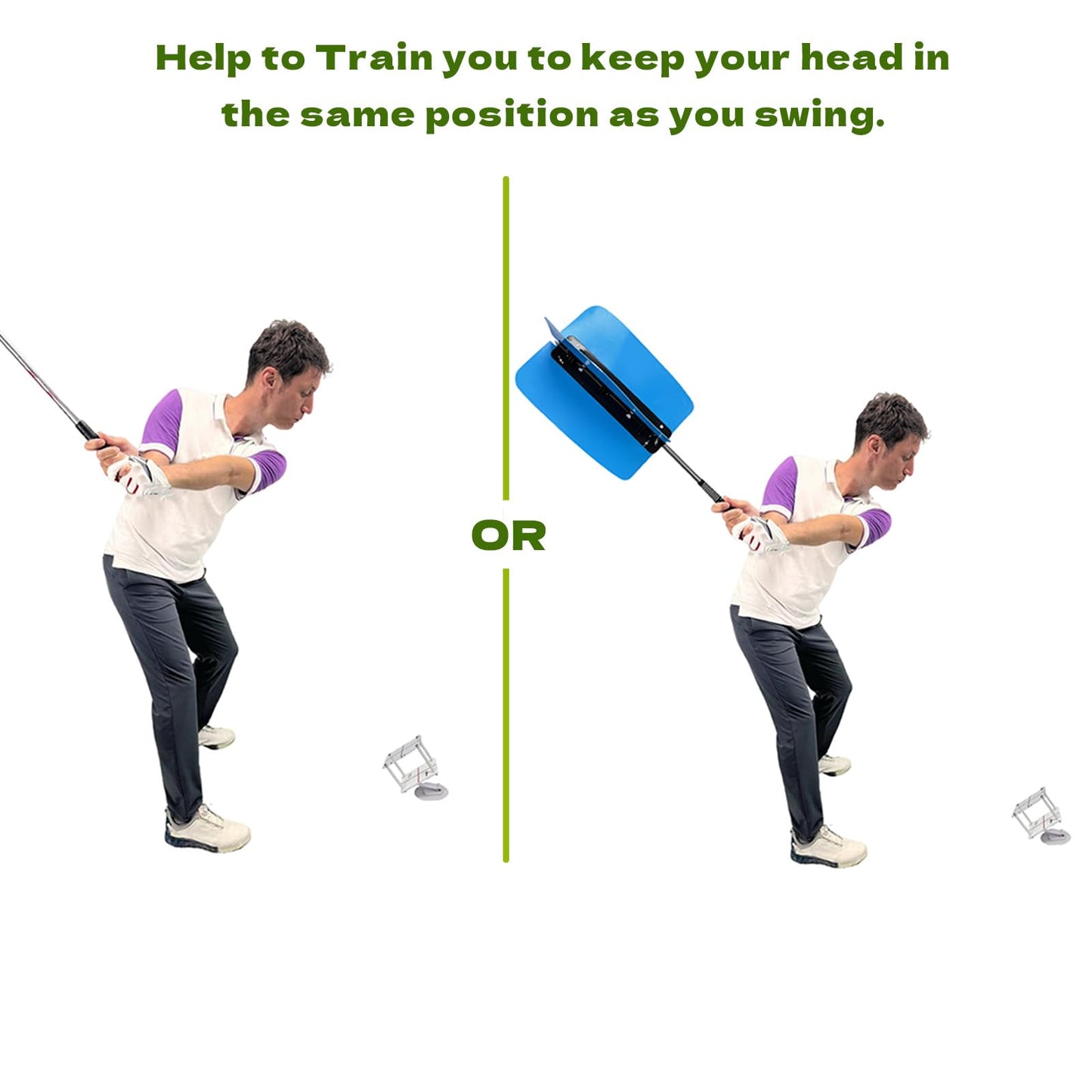 Golf Swing Trainer for Head Movement - Patented Head Lock Training Aid, PGA Recommended for Consistency & Accuracy