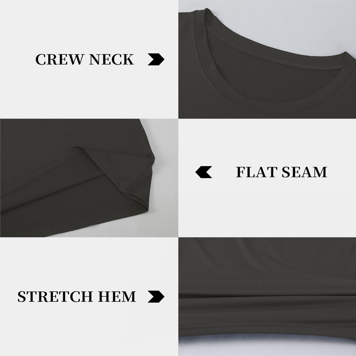 5-Pack Mens Workout T-Shirts Quick Dry Athletic Performance Gym Shirts Casual Summer Tops