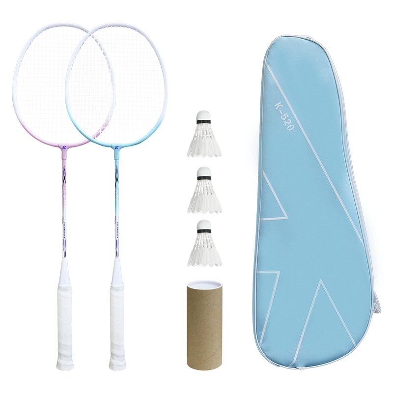 Badminton Rackets Set with 3 Shuttlecocks, Lightweight Badminton Set of 2 for Outdoor Backyard Games, Lightweight Badminton Racquets for Kids Adults Beginners
