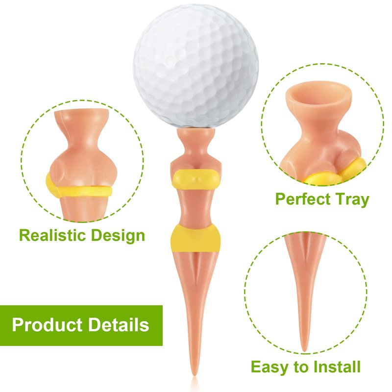 Skylety 30 Pieces Golf Tees for Lady Golf 3 Inch Colorful Plastic Ladies Tees, Training Accessories for Men Women Uncle Father Home Birthday Present Gift Party