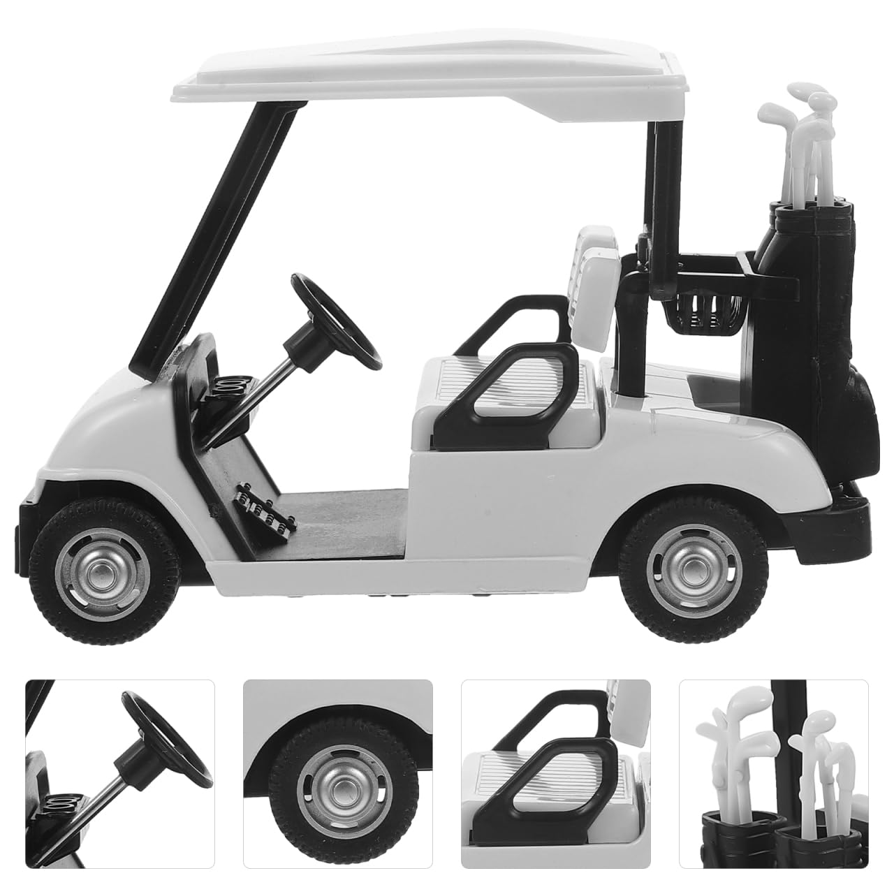 Homoyoyo 3 Pack: Diecast Golf Carts Ornaments, Alloy Metal Mini Model 1:20 Scale Golfcart Pullback Vehicles for Golfing Themed Office Desk Decor, Birthday Party Cake Decorations