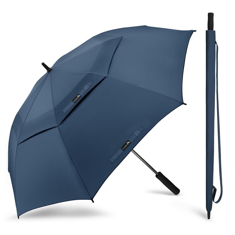 ZOMAKE Golf Umbrella Windproof, Extra Large Oversized Heavy Duty Double Canopy for Rain, Sports Games & Push Cart(80inch,Royal Blue)
