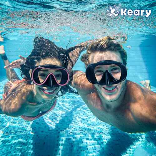 Keary Adult Swim Goggles with Nose Cover Swimming Goggles for Men Women Youth Diving Pool Water Goggles