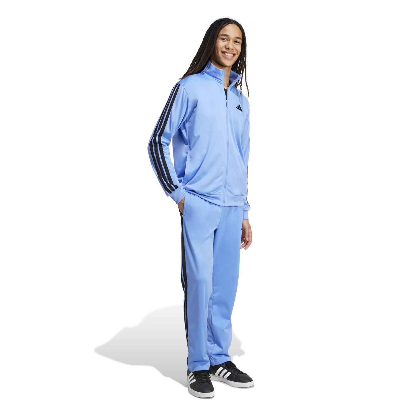 adidas Men's 3-Stripes Tricot Opem Hem Track Pants, Blue Fusion, X-Large