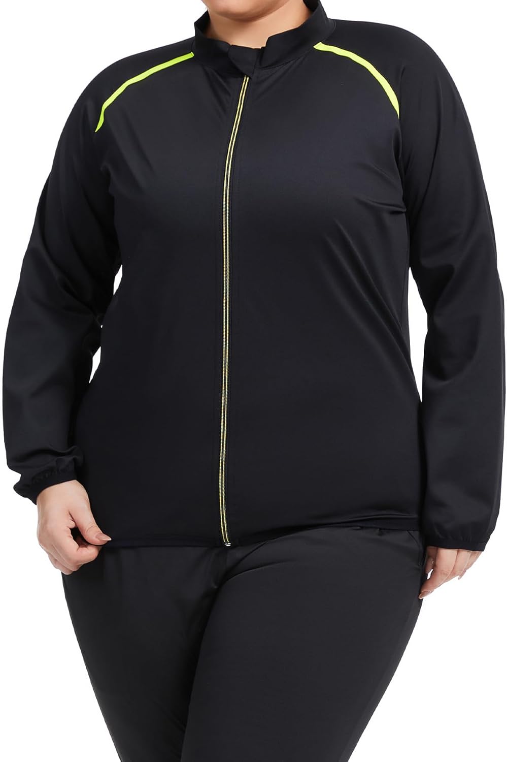 Sauna Jackets for Women - Plus Size Long Sleeve Zippered Sweat Shirt | Body Shaper for Gym & Fitness