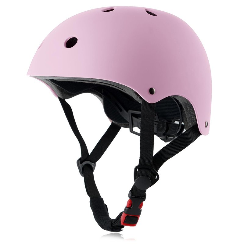 OUWOR Adult Skateboard Bike Helmet for Men and Women, Lightweight Adjustable, Multi-Sport for Bicycle Skate (Pink, Large)