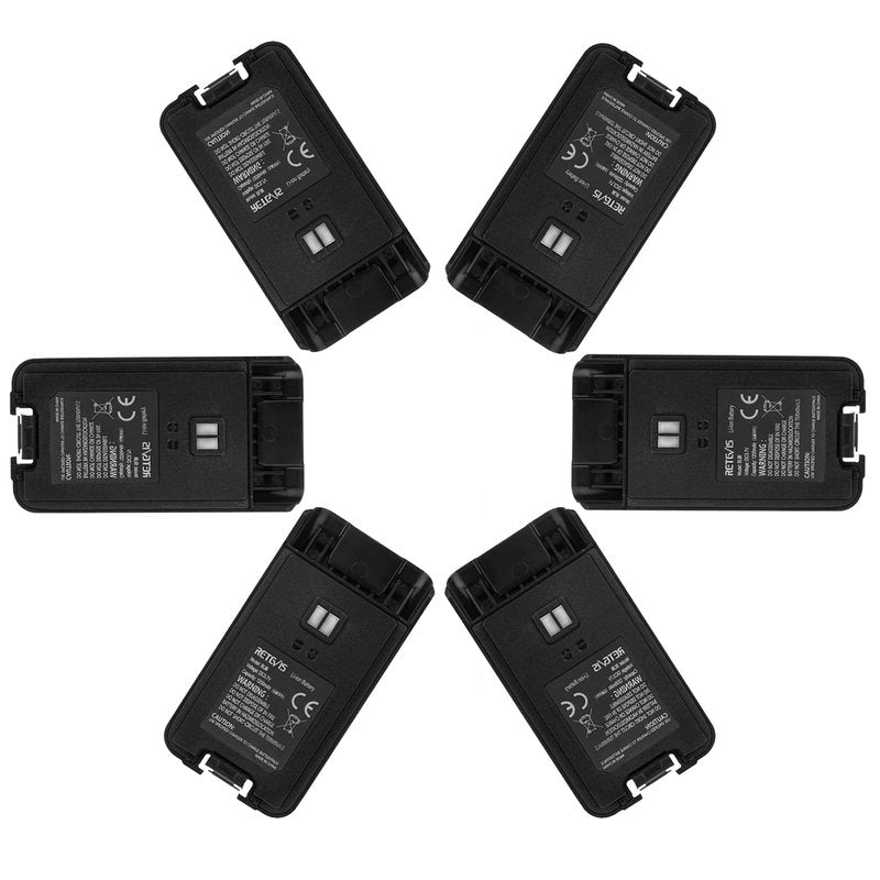 Retevis RT68 Walkie Talkie Battery,1200mAh 3.7V Original Li-ion Battery,Compatible with Retevis RT68 Two Way Radios (6 Pack)
