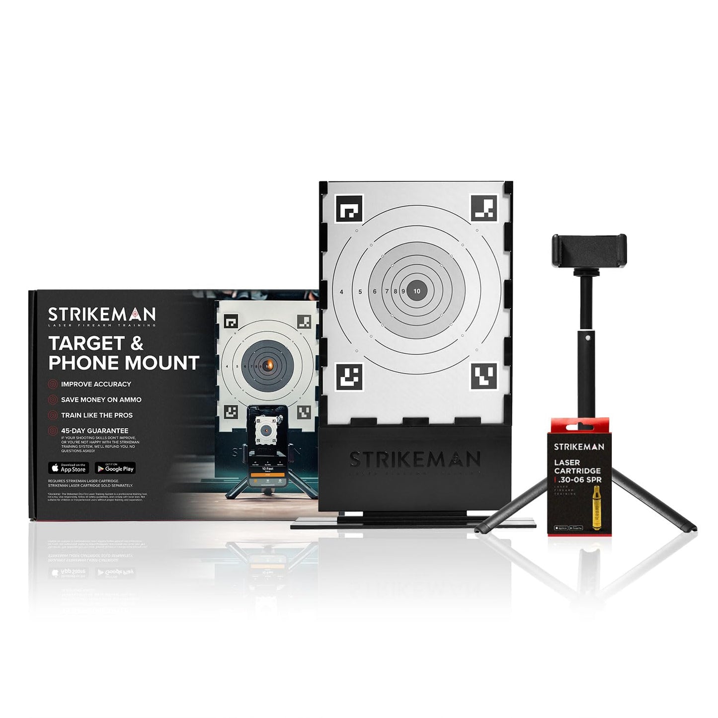 Strikeman 30-06 Springfield Rifle Dry-Fire Laser Training System - Great for Target Shooting Practice - Kit w/Access to Updated Strikeman App (No Subscription Needed), Cartridge, Target & Phone Holder