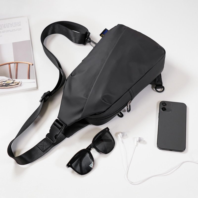 DTGN Small Sling Bag, Waterproof Crossbody Chest Bags Lightweight Daypack for 7.9" Tablet for Men Women, Black