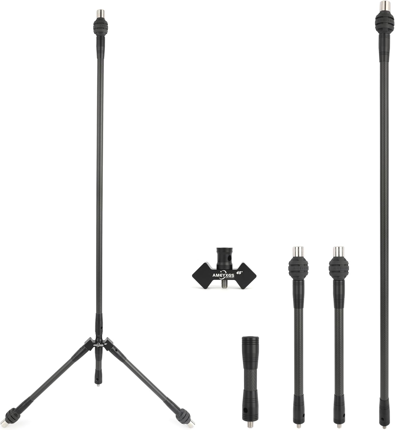 Archery Bow Stabilizer Set - 3K Carbon Balance Bar with Rubber Weights | 4-30 Inch Options for Recurve & Compound Bows