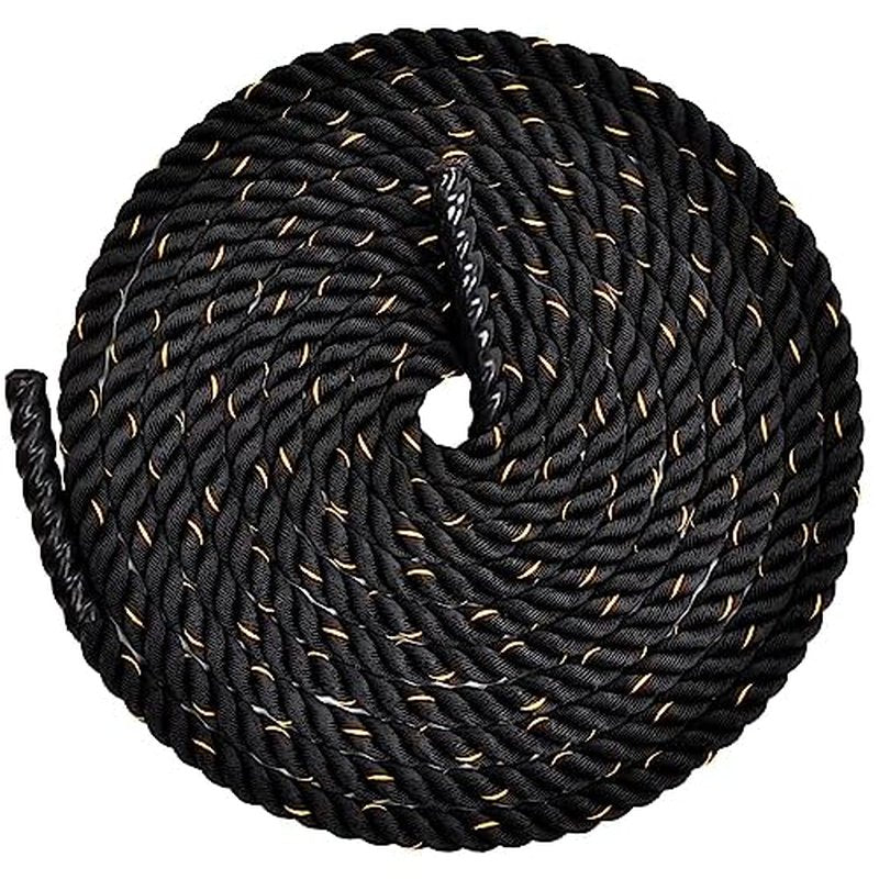 Fitvids Battle Rope 1.5Inch 2 Inch Diameter Poly Dacron 30 FT, 40 FT, 50 FT Length, Heavy Ropes for Home Gym and Workout