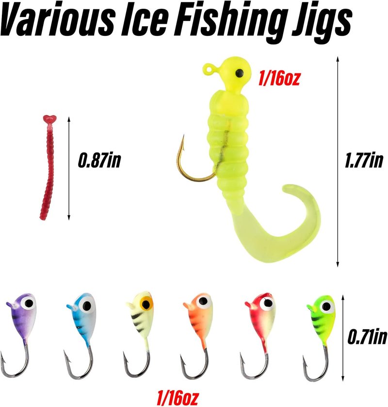Dr.Fish Ice Fishing Rod and Reel Combo - Complete Winter Fishing Kit with Spinning Pole, Jigs & Tackle
