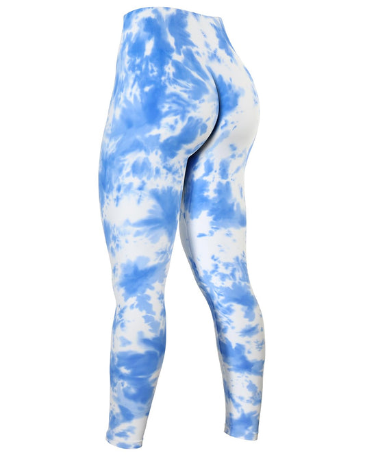 AUROLA Dream Tie Dye Workout Leggings for Women Seamless High Waist Scrunch Athletic Running Gym Fitness Active Pants