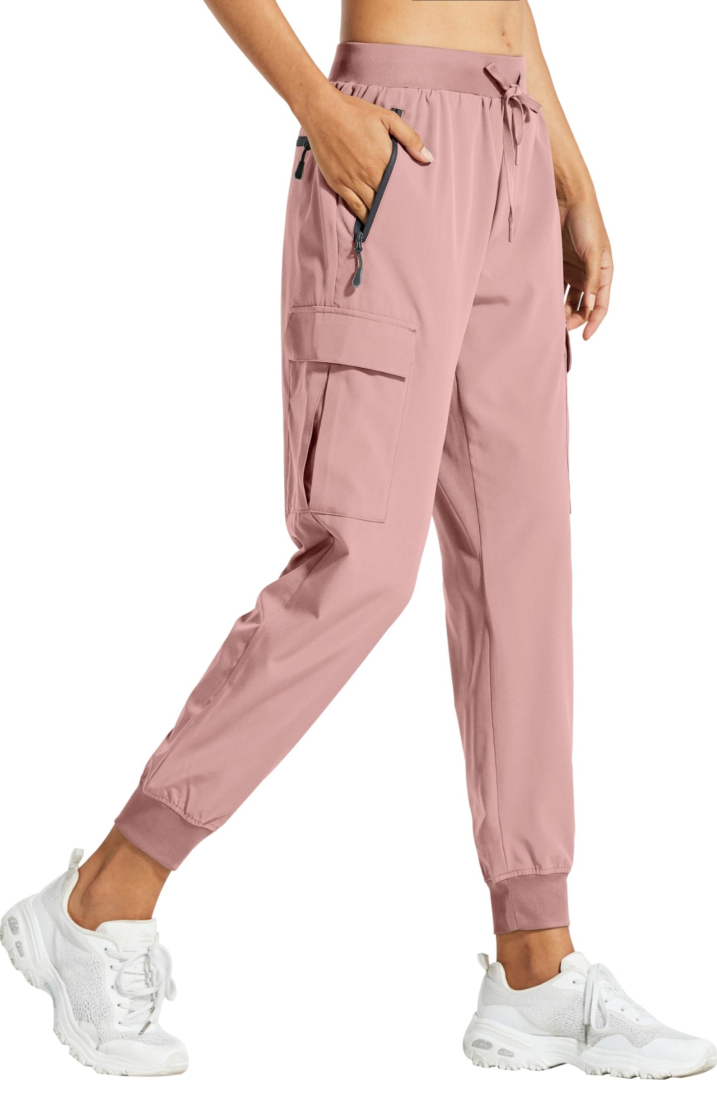 Libin Women's Cargo Joggers Lightweight Quick Dry Hiking Pants Athletic Lounge Casual Travel, Light Pink S