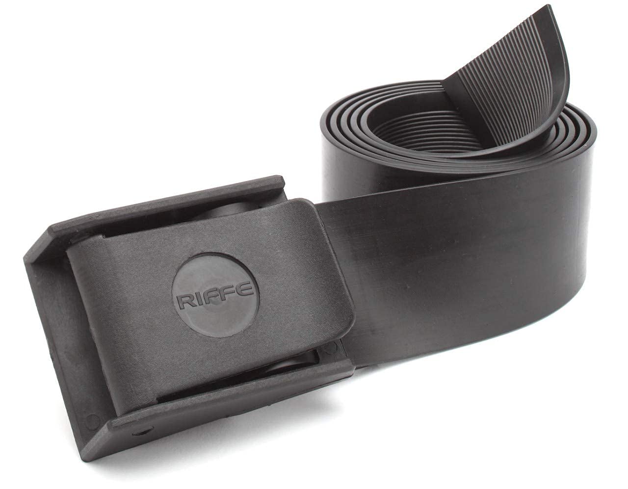 Riffe Rubber Weight Belt (Black) With Glass Filled Nylon Buckle, For Freediving and Spearfishing - Quick-Release Lever Ensures Safety On The Water, 54 Inch's Length