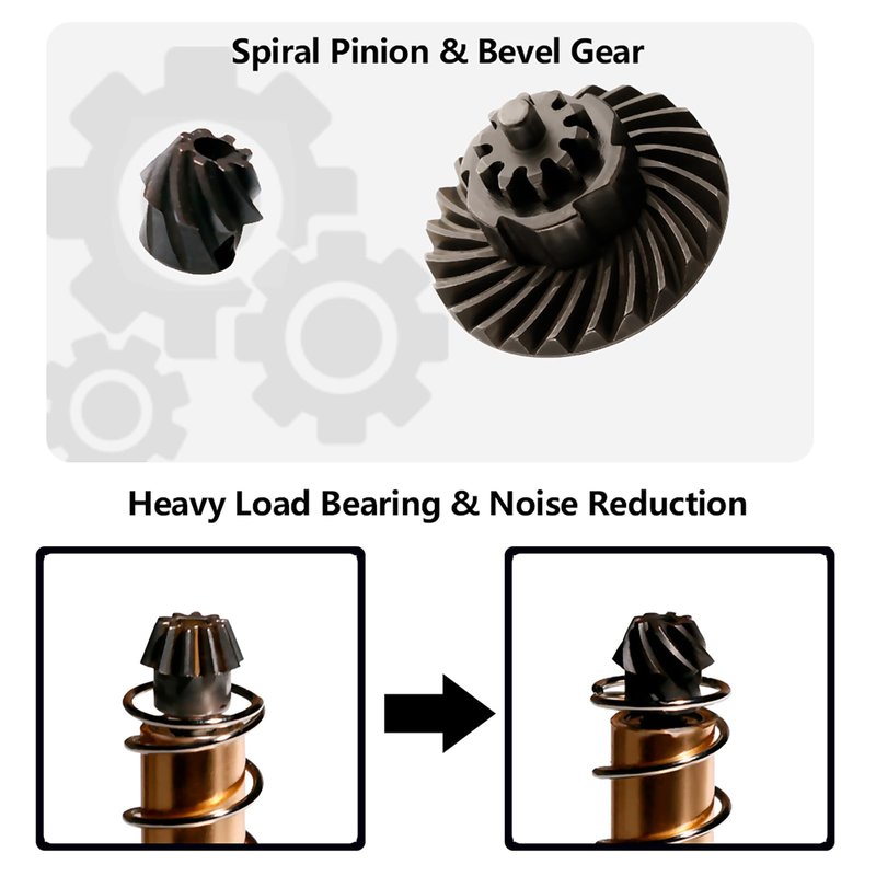 T238 Airsoft Spiral Gear Set - AEG V2 V3 Gearbox Upgrade Kit (16:1) for M4/AK/MP5/G36/P90-40Cr CNC Machined