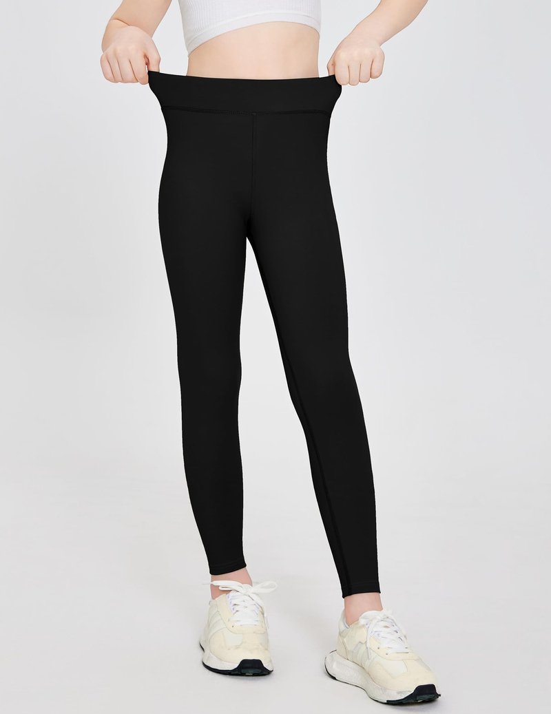 Zaclotre Girls Athletic Leggings Kids High Waisted Activewear Dance Workout Running Yoga Pants Black