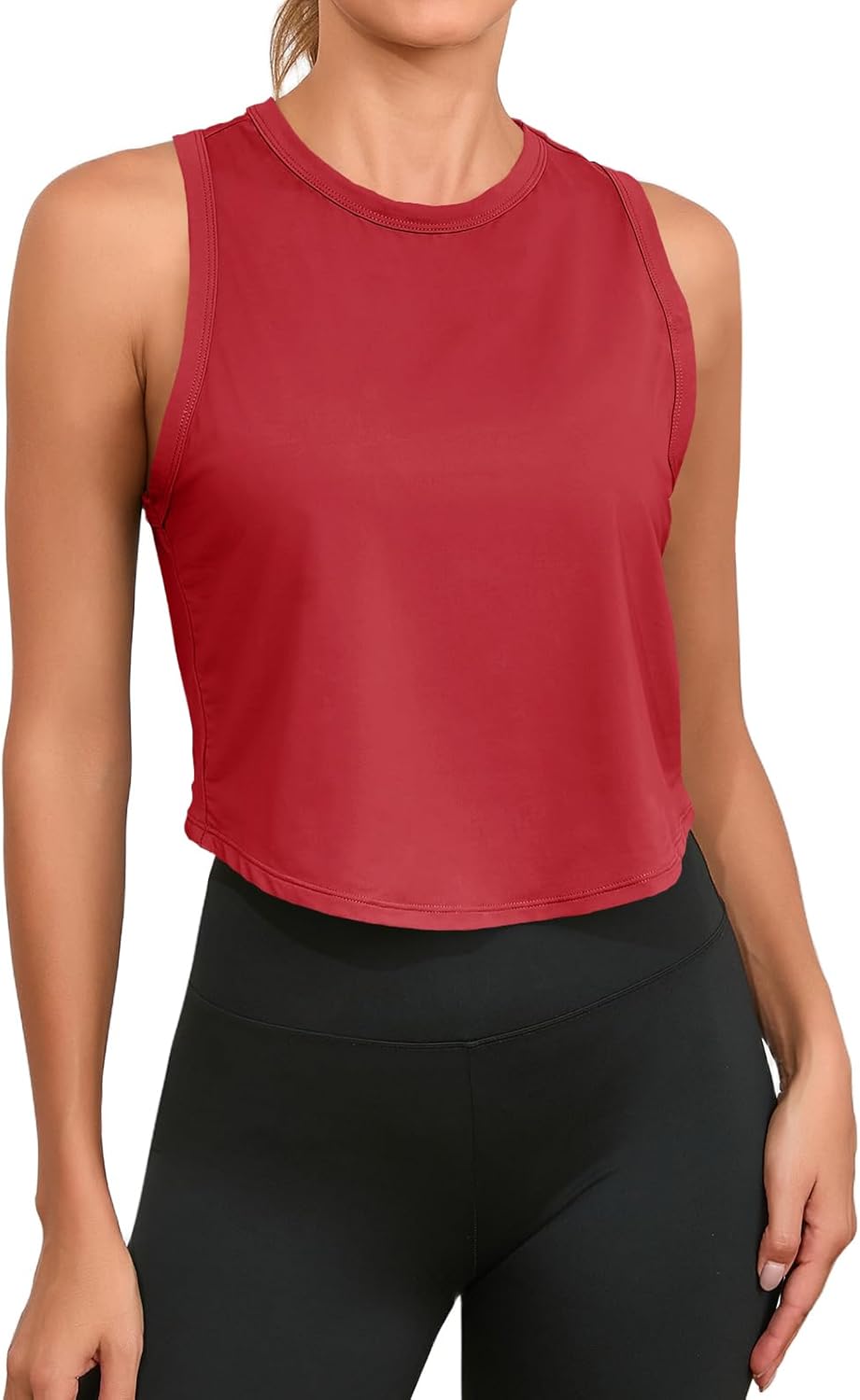 Women's Workout Cropped Tank Tops - Racerback Sleeveless Yoga Shirts for Running | Activewear