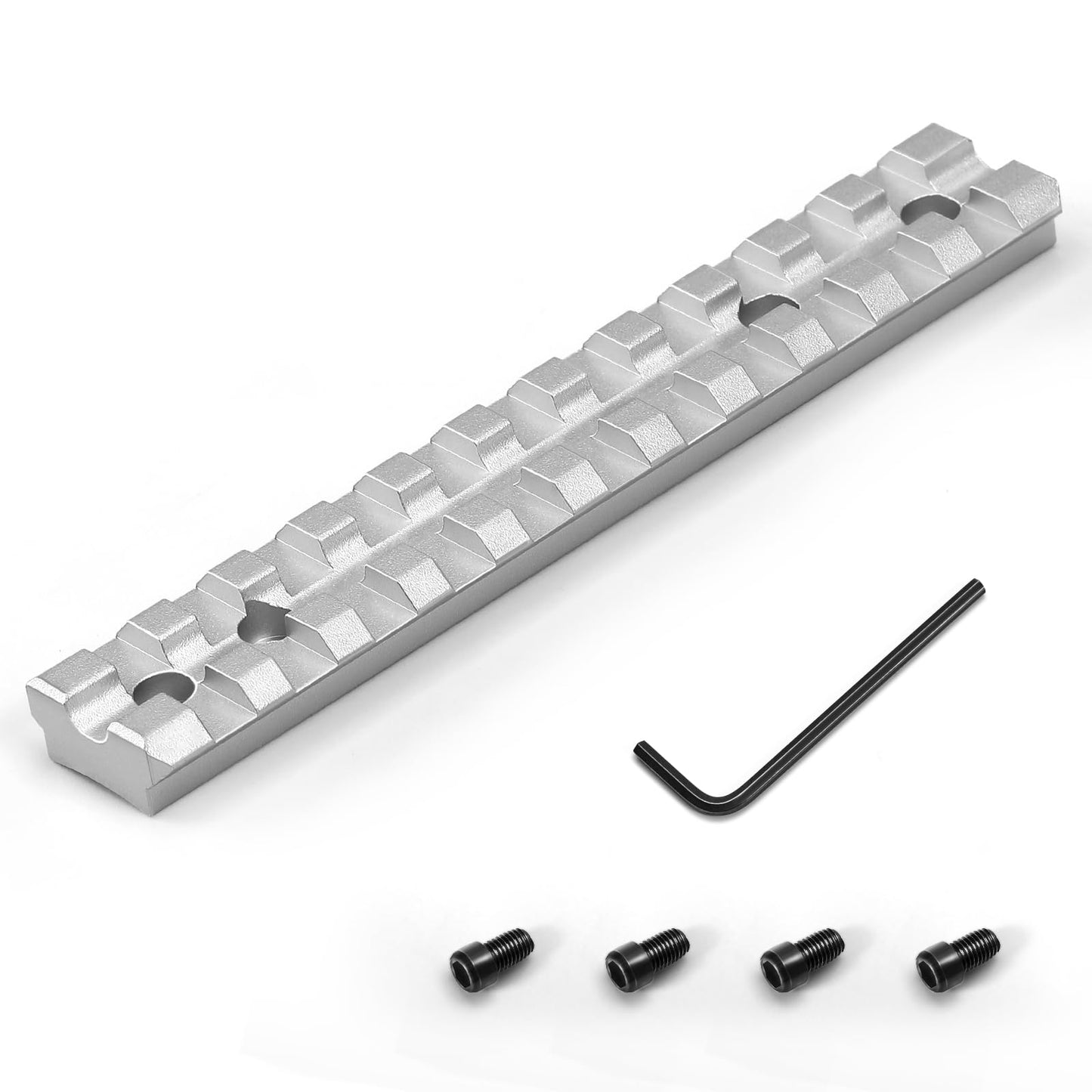 Bontok Picatinny Rail Mount for 10/22 Scope Mounts with 11 Slots for Red Dots Mounting, Scopes, Magnifiers-Sliver