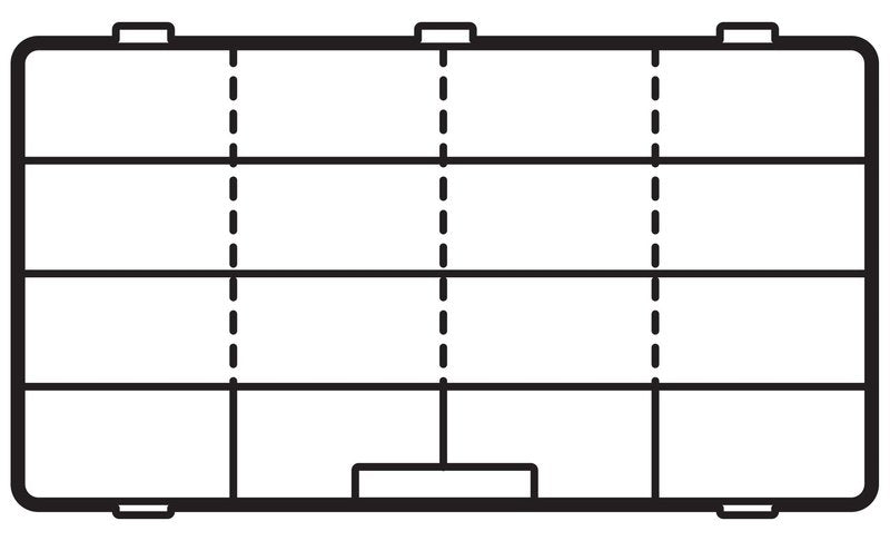 Flambeau Outdoors 7004R Tuff Tainer, Fishing Tackle Tray Box, Includes [9] Zerust Dividers, 16 Compartments - 16.5" x 9.75" x 3.25"