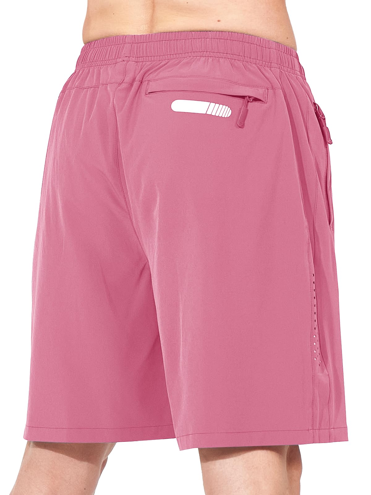 NORTHYARD Men's Athletic Running Shorts Gym Workout 7"/9"/5" Quick Dry Lightweight Sports Basketball Tennis 3 Zipper Pockets POWDERPINK XL
