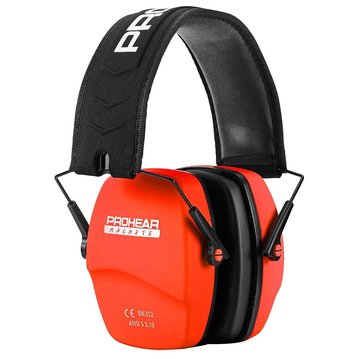 PROHEAR 016 Ear Protection Safety Earmuffs for Shooting, NRR 26dB Hearing Protector with Low-Profile Earcups, Compact Foldable Ear Defenders for Gun Range, Hunting (Orange)