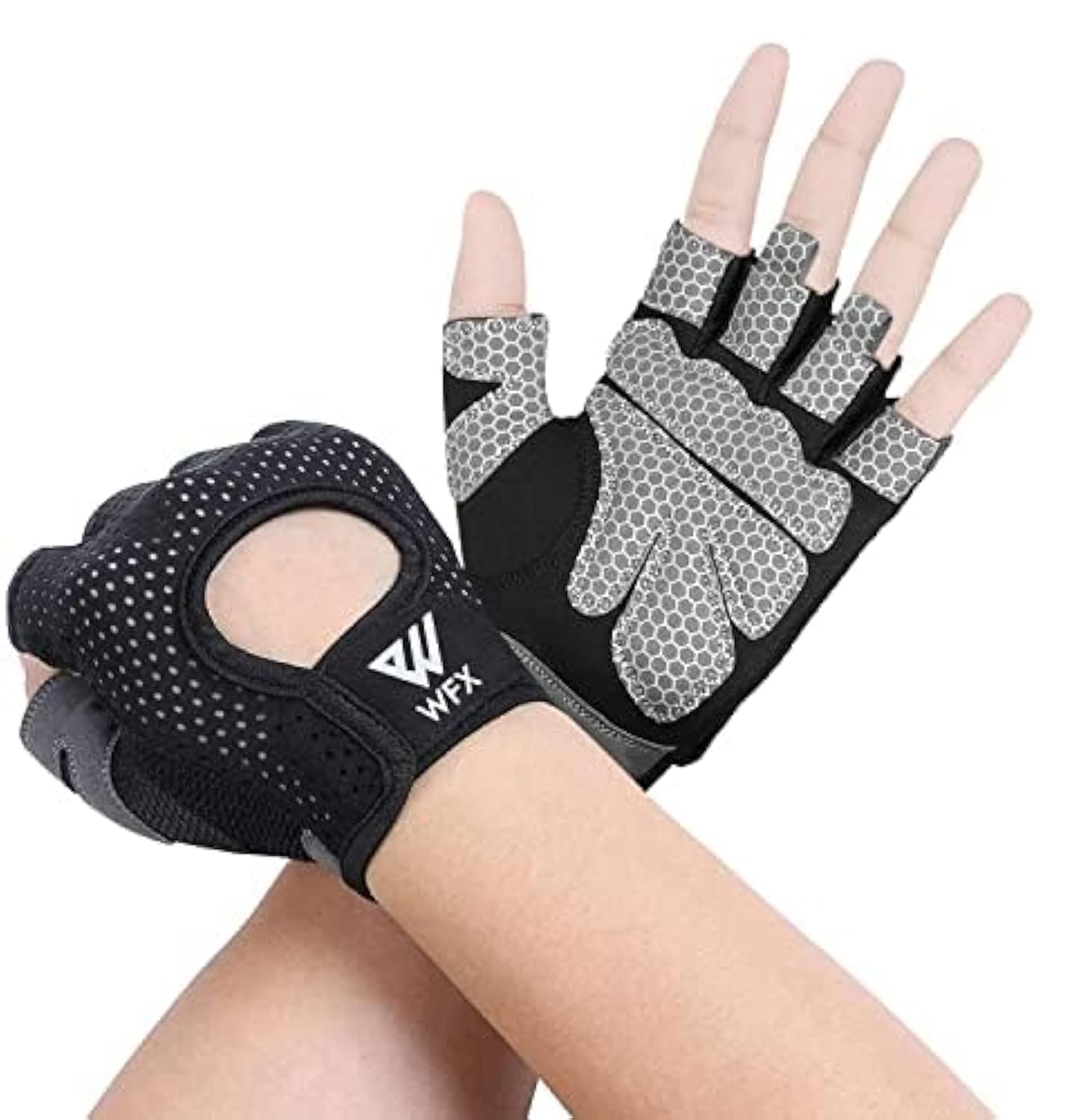 WESTWOOD FOX Weight Lifting Gloves for Men Women Gym Gloves with Wrist Wrap Support for Workout Training Exercise Fitness Hanging, Pull ups for Dumbbell, Cycling (Blacks, Small)