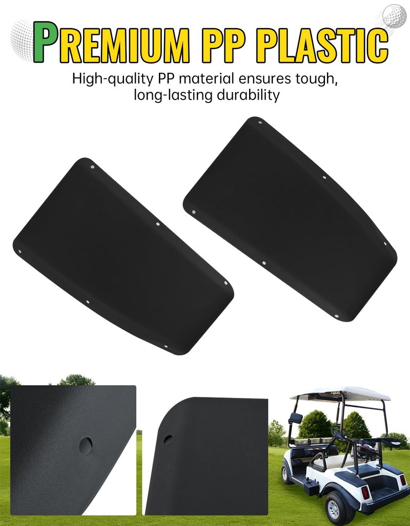 Heavy Duty Plastic Scuff Guard Pad Rear Seat Step Cover Compatible with Club Car DS Golf Cart 1981+ Accessories, Protection Panel, OEM #101706702 2pcs (Driver & Passenger Side)