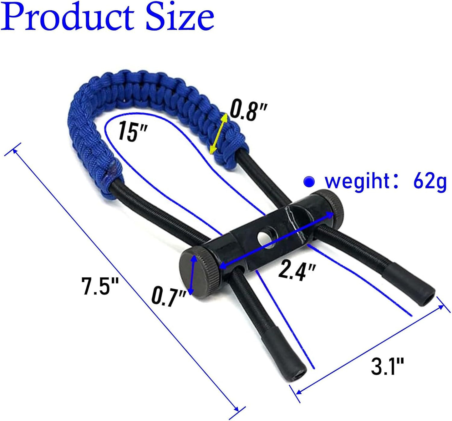 Archery Bow Wrist Sling - 550 Paracord Strap with Stretch Lanyard | Fits Compound & Recurve Bows