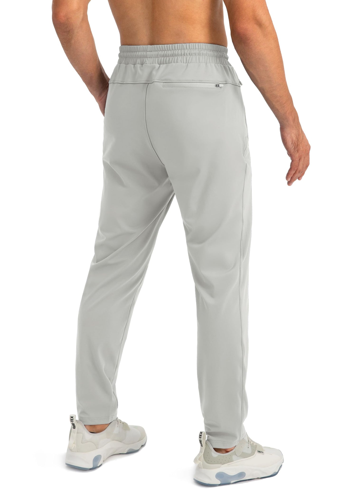 G Gradual Men's Sweatpants with Zipper Pockets Tapered Joggers for Men Athletic Pants for Workout, Jogging, Running (Bright Grey, Medium)