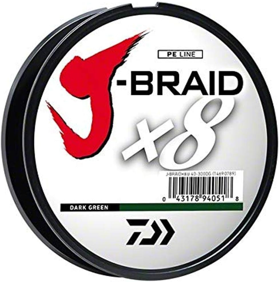 Daiwa J-Braid Grand 8X Fishing Line - 300 Yards Durable Braided Spool