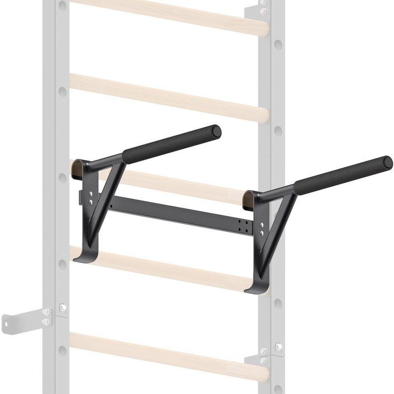 Kipika Gymnastic Stall Bar - 2"x2" Swedish Ladder with 1" Hole, Wall Mounted Pull-up Bar Ladder Suspension Trainer, Solid Wood Grips Gymnastics Training Bar for Home, Wall Gym, School