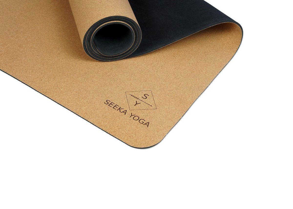 Vegan - Premium Cork Yoga Mat - Natural Rubber Bottom. Non Slip & Soft, Sweat Resistant. Extra Long and Wide for Comfort. Suitable Also for Hot Yoga. (72" x 24" x 4.5mm) 1 Tree is Planted per Mat Sold