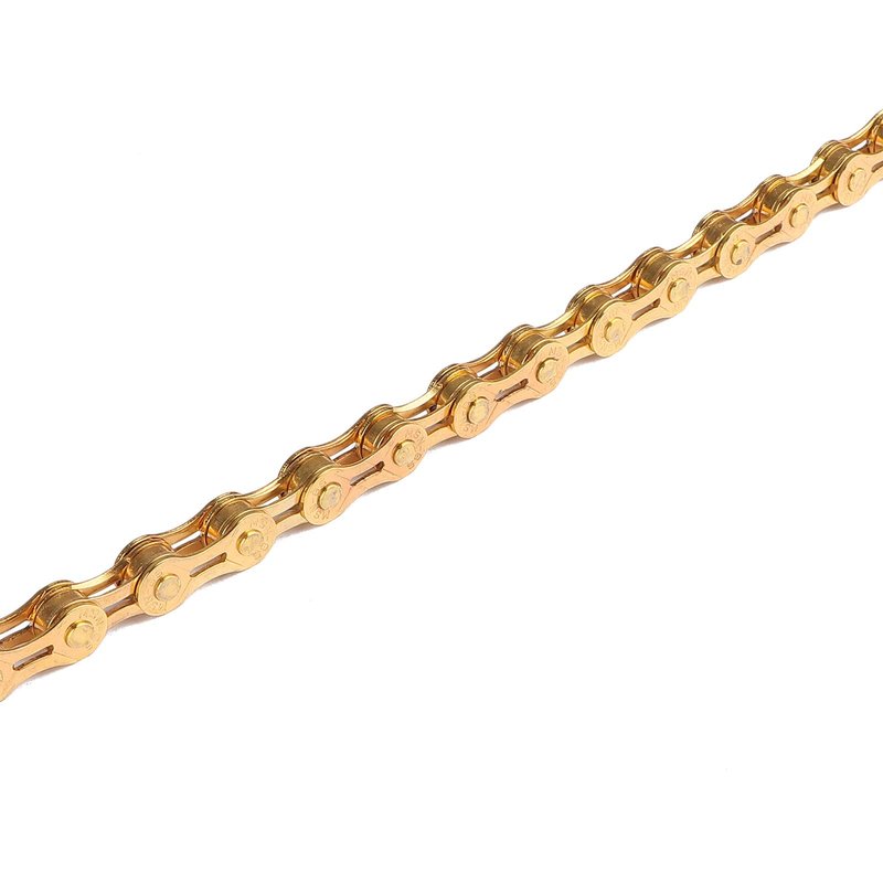 Hycline Bike Chain 6/7/8 Speed,Half Hollow Lightweight Bicycle Chains for Road Bike/MTB/BMX,1/2 x 3/32 Inch 116 Links-Gold