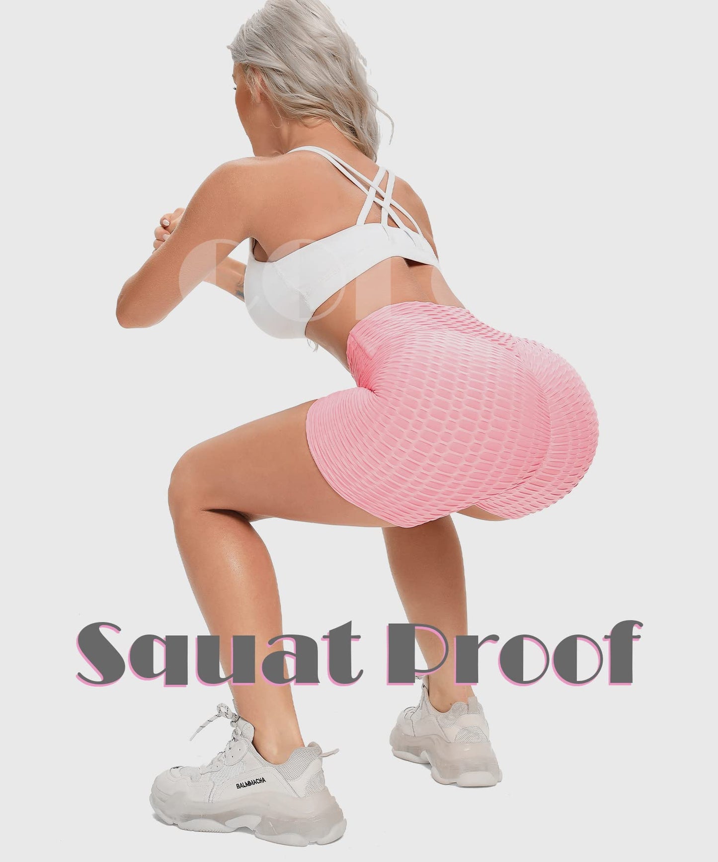 COLO Butt Lift Shorts High Waisted Workout Leggings for Women Scrunch Booty Fitness Running Hot Pants Peach Butt Pink M