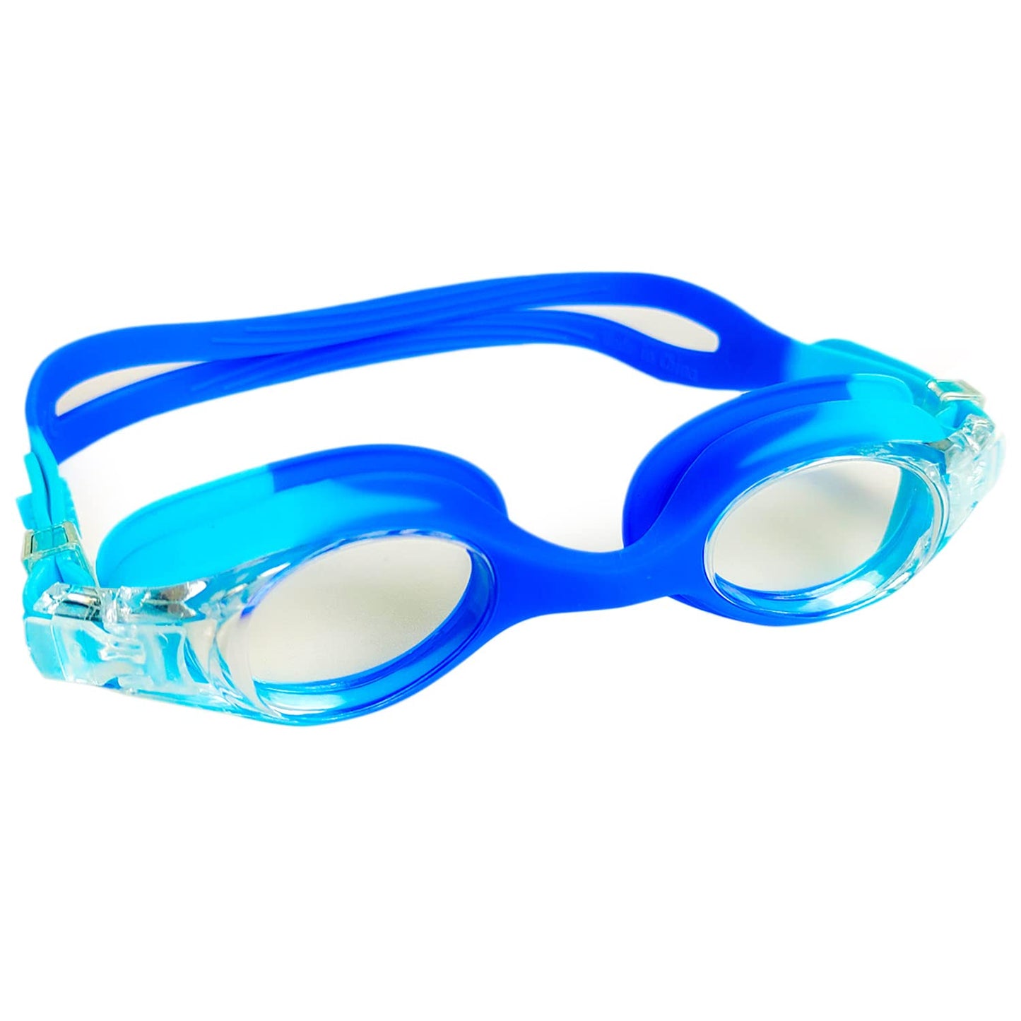 ZHUYNXIR Kid Swim Goggles and swim cap, Swimming Goggles with anti-fog function for boys and girls 3-14 ages. (color : Light blue+dark blue)