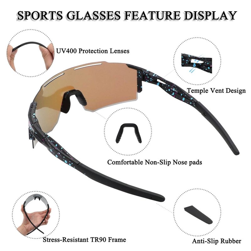 Eninedeuisou Baseball Sunglasses for Men Women,Light UV400 Cycling Sports Running Sunglasses Youth Sun Glasses Unisex Adult.